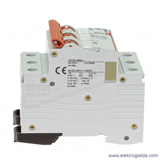 Wyłącznik nadprądowy BKN 3P, charakterystyka C, 10A Wyłącznik nadprądowy BKN 3P, charakterystyka C, 10A