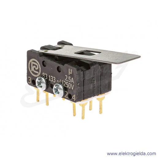 Łącznik krańcowy miniaturowy 83-133 54 A2 LO podwójny z dźwignią do obwodów drukowanych 2Z+2R złocony Łącznik krańcowy miniaturowy 83-133 54 A2 LO podwójny z dźwignią do obwodów drukowanych 2Z+2R złocony