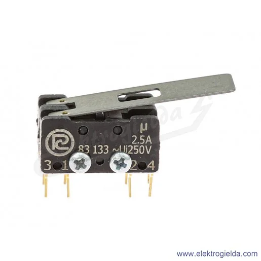 Łącznik krańcowy miniaturowy 83-133 54 A2 LO podwójny z dźwignią do obwodów drukowanych 2Z+2R złocony Łącznik krańcowy miniaturowy 83-133 54 A2 LO podwójny z dźwignią do obwodów drukowanych 2Z+2R złocony