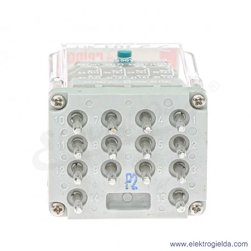 Przekaźnik elektromagnetyczny R15-2014-23-1024-KL 4P 24VDC przycisk testujący K + Dioda LED
