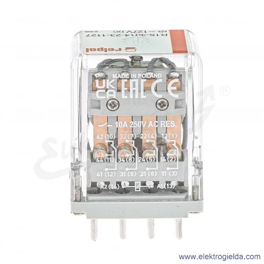Przekaźnik elektromagnetyczny R15-3014-23-1127 4P 127VDC Przekaźnik elektromagnetyczny R15-3014-23-1127 4P 127VDC