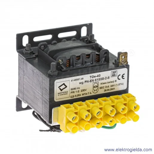 Transformator 41-05001.48 TOe 40VA 230/24V Transformator 41-05001.48 TOe 40VA 230/24V