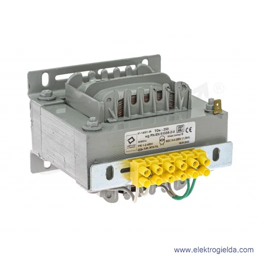 Transformator 41-14001.49 TOe 250VA 400/230V, 1.1A Transformator 41-14001.49 TOe 250VA 400/230V, 1.1A