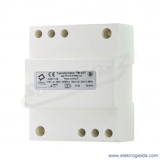 Transformator 43-05111.48 TM-40 40VA 230/24V, montaż DIN Transformator 43-05111.48 TM-40 40VA 230/24V, montaż DIN