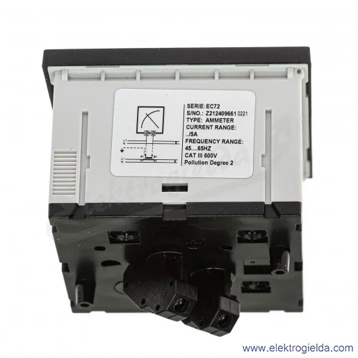 Amperomierz EC72../5A, wymiar czoła 72x72mm Amperomierz EC72../5A, wymiar czoła 72x72mm