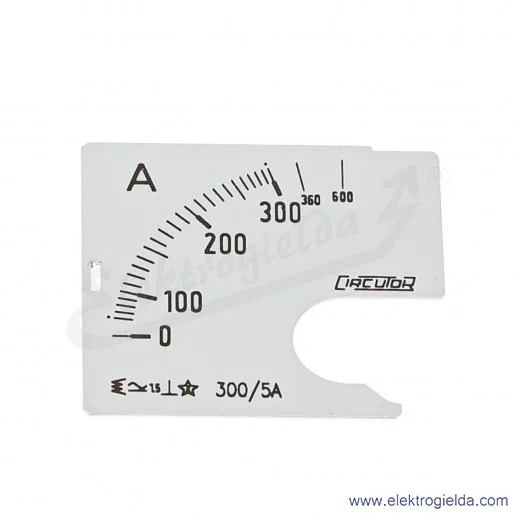 Skala amperomierza SEC48 300/5A, 48x48mm Skala amperomierza SEC48 300/5A, 48x48mm