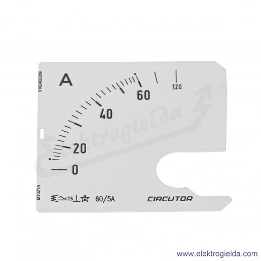 Skala amperomierza SEC72 60/5A, 72x72mm Skala amperomierza SEC72 60/5A, 72x72mm
