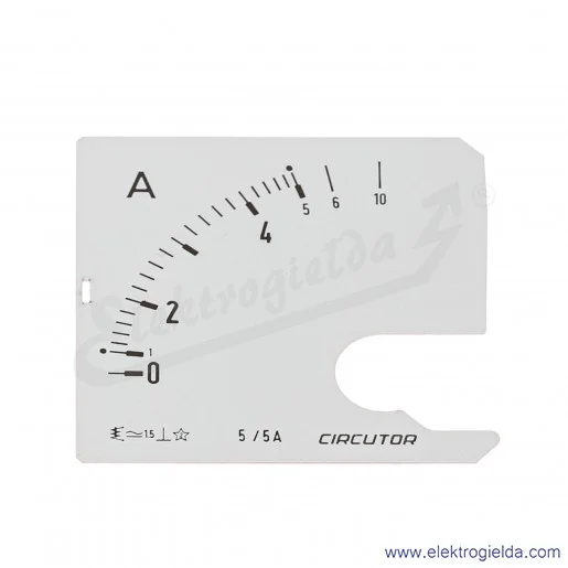 Skala amperomierza SEC72 5/5A, 72x72mm Skala amperomierza SEC72 5/5A, 72x72mm