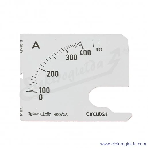 Skala amperomierza SEC72 400/5A, 72x72mm Skala amperomierza SEC72 400/5A, 72x72mm