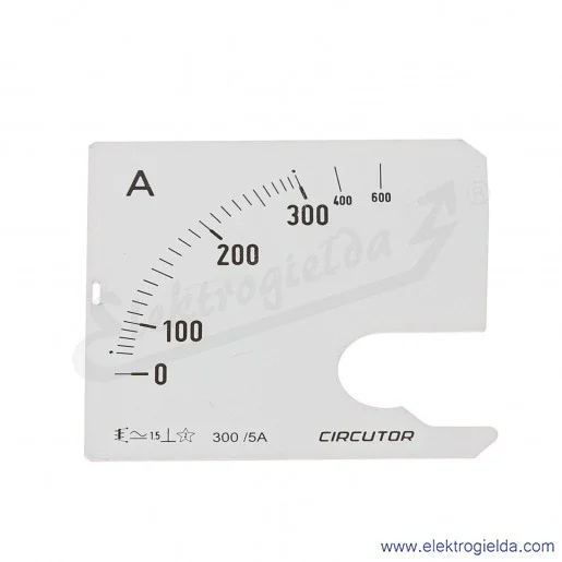 Skala amperomierza SEC72 300/5A, 72x72mm Skala amperomierza SEC72 300/5A, 72x72mm