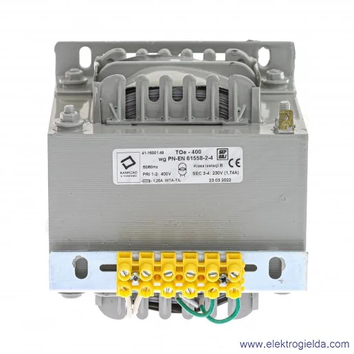 Transformator 41-16001\49 TO 400VA 400/230V Transformator 41-16001\49 TO 400VA 400/230V