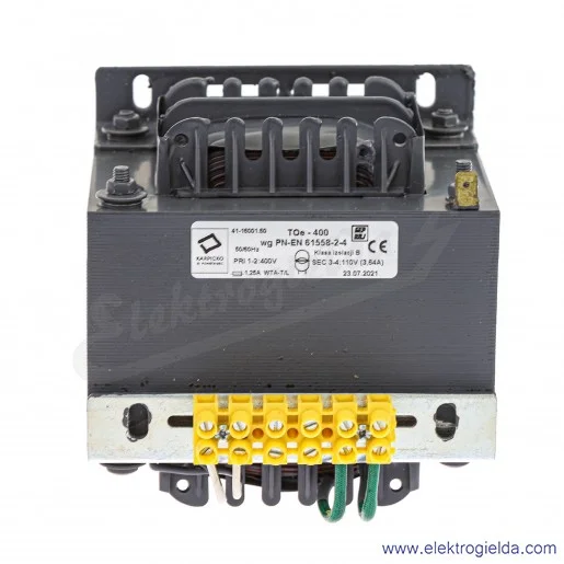 Transformator 41-16001.60 TO 400VA 400/110V, 3.6A Transformator 41-16001.60 TO 400VA 400/110V, 3.6A