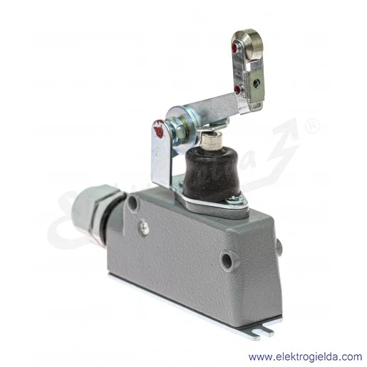Łącznik krańcowy LM-10W w obudowie metalowej z dźwignią łamaną i rolką 1P Łącznik krańcowy LM-10W w obudowie metalowej z dźwignią łamaną i rolką 1P