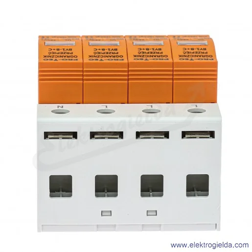 Ogranicznik przepięć 3212040 BY1-B+C/4 4 pol B+C (typ 1+2) Ogranicznik przepięć 3212040 BY1-B+C/4 4 pol B+C (typ 1+2)