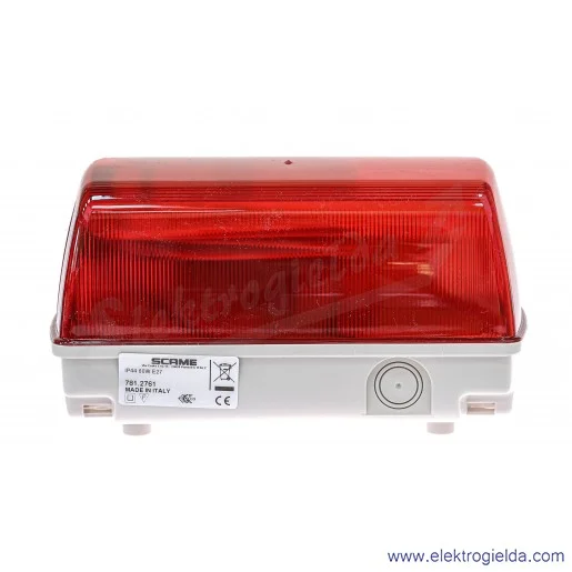 Lampa naścienna 781.2761 czerwona Mizar, gwint E27 max 60W, IP44 Lampa naścienna 781.2761 czerwona Mizar, gwint E27 max 60W, IP44