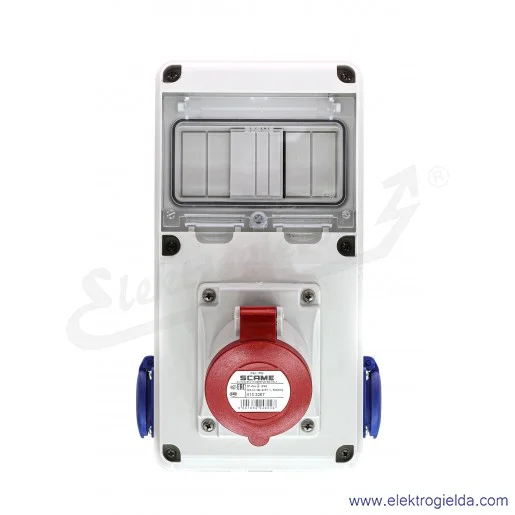 Rozdzielnia 633.3W 6 modułów DIN 1x400V 32A 5P+2x230V Rozdzielnia 633.3W 6 modułów DIN 1x400V 32A 5P+2x230V