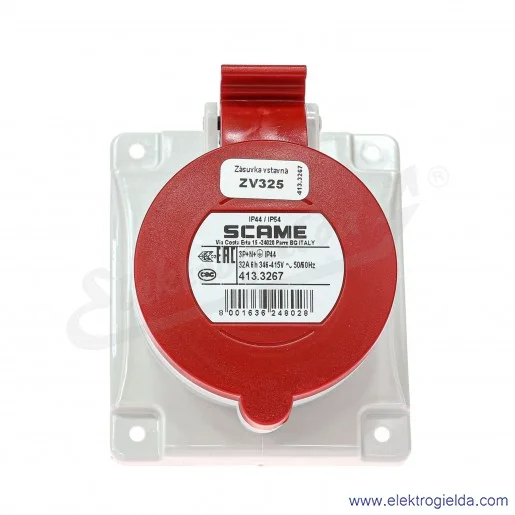 Gniazdo tablicowe 413.3267 5x32A 3P+N+E, 32A, IP44 seria Optima Gniazdo tablicowe 413.3267 5x32A 3P+N+E, 32A, IP44 seria Optima