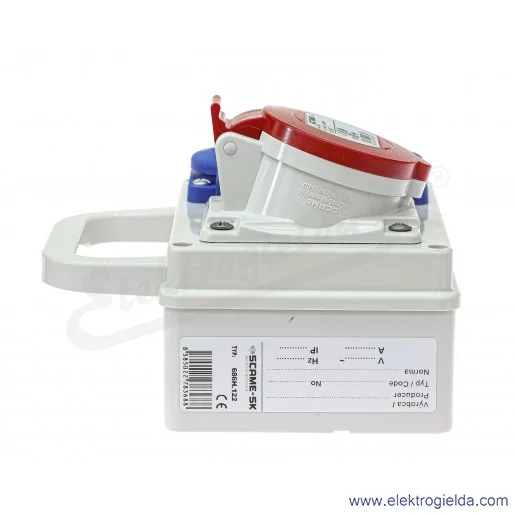 Rozdzielnica 686H.122 1x400V 16A 5P+2x230V z uchwytem Rozdzielnica 686H.122 1x400V 16A 5P+2x230V z uchwytem