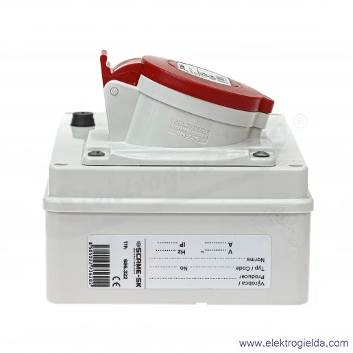 Rozdzielnica 686.322 E-Box 1x400V 32A 5P+2x 230V Rozdzielnica 686.322 E-Box 1x400V 32A 5P+2x 230V