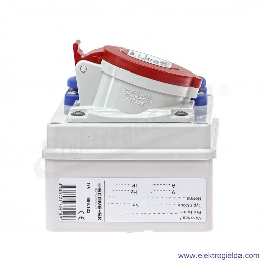 Rozdzielnica 686.122 1x 400V 16A 5P + 2x230V Rozdzielnica 686.122 1x 400V 16A 5P + 2x230V