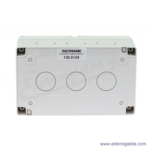 Puszka natynkowa 136.5124 4-modułowa 137x82x66mm IP55, Unibox Puszka natynkowa 136.5124 4-modułowa 137x82x66mm IP55, Unibox