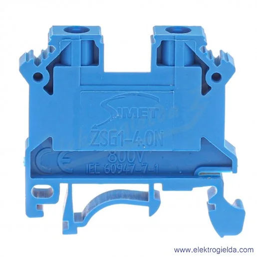 Złączka szynowa 11321313 ZSG1-4,0N niebieska 4mm2 serii Nowa Złączka szynowa 11321313 ZSG1-4,0N niebieska 4mm2 serii Nowa