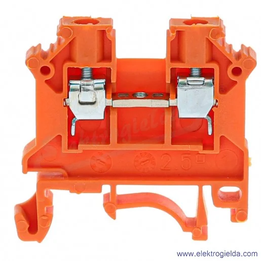 Złączka szynowa 11221318 ZSG1-2,5N pomarańczowa 2.5mm2, szyna TS32 i TS35 Złączka szynowa 11221318 ZSG1-2,5N pomarańczowa 2.5mm2, szyna TS32 i TS35