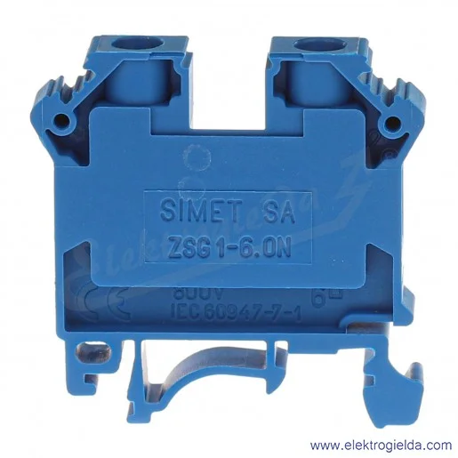 Złączka szynowa 11421313 ZSG1-6,0N niebieska 6mm2, szyna TS32 i TS35 Złączka szynowa 11421313 ZSG1-6,0N niebieska 6mm2, szyna TS32 i TS35