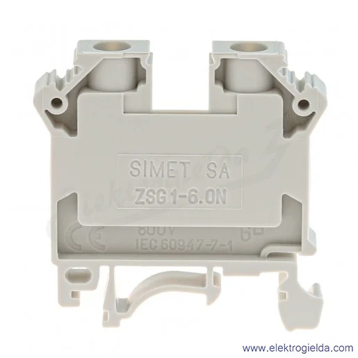 Złączka szynowa 11421312 ZSG1-6,0N szara, szyna TS32 i TS35 Złączka szynowa 11421312 ZSG1-6,0N szara, szyna TS32 i TS35