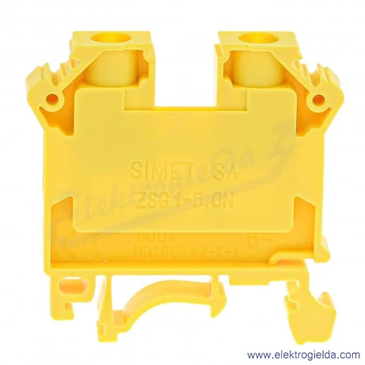 Złączka szynowa 11421314 ZSG1-6,0N żółta 6mm2, szyna TS32 i TS35 Złączka szynowa 11421314 ZSG1-6,0N żółta 6mm2, szyna TS32 i TS35