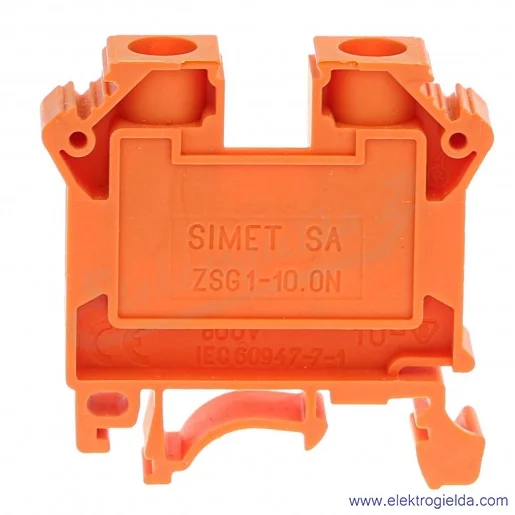 Złączka szynowa 11521318 ZSG1-10,0N pomarańczowa 10mm2, szyna TS32 i TS35 Złączka szynowa 11521318 ZSG1-10,0N pomarańczowa 10mm2, szyna TS32 i TS35