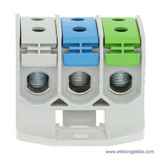 Złączka szynowa 81004020 STB 50-3X szara/niebieska/zielona śrubowa Al/Cu 87330 Simblock Złączka szynowa 81004020 STB 50-3X szara/niebieska/zielona śrubowa Al/Cu 87330 Simblock