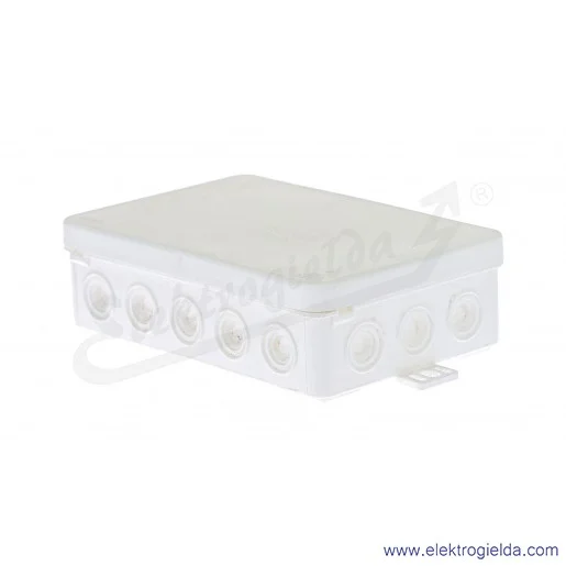 Biała puszka odgałęźna E128W 134x89x40 naścienna Biała puszka odgałęźna E128W 134x89x40 naścienna