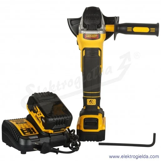 Szlifierka kątowa akumulatorowa DCG405P2-QW XR 18V 2x5Ah 125mm, 9000obr/min, z walizką TSTAK i ładowarką Szlifierka kątowa akumulatorowa DCG405P2-QW XR 18V 2x5Ah 125mm, 9000obr/min, z walizką TSTAK i ładowarką