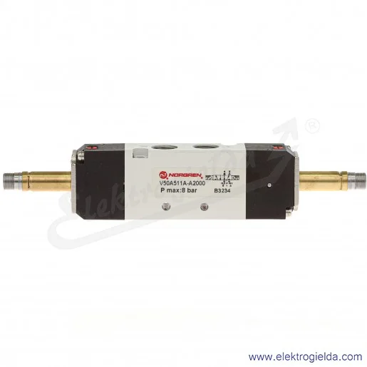 Zawór rozdzielający 5/2 G1/8 bistabilny, sterowany cewką bez cewek V50A511A-A2000 Zawór rozdzielający 5/2 G1/8 bistabilny, sterowany cewką bez cewek V50A511A-A2000