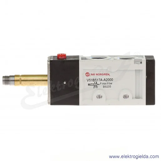 Zawór rozdzielający 5/2 G1/4 monostabilny sterowanie- cewką, bez cewki V51B517A-A2000 Zawór rozdzielający 5/2 G1/4 monostabilny sterowanie- cewką, bez cewki V51B517A-A2000