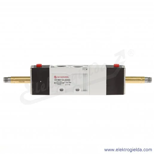 Zawór rozdzielający 5/3 G1/4 bistabilny, wszystkie przyłacza odcięte(APB) sterowanie cewką, bez cewek V51B611A-A2000 Zawór rozdzielający 5/3 G1/4 bistabilny, wszystkie przyłacza odcięte(APB) sterowanie cewką, bez cewek V51B611A-A2000