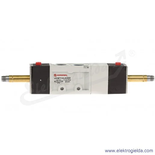 Zawór rozdzielający 5/3 G1/4 (COE) bistabilny, sterowanie cewką, bez cewek V51B711A-A2000 Zawór rozdzielający 5/3 G1/4 (COE) bistabilny, sterowanie cewką, bez cewek V51B711A-A2000