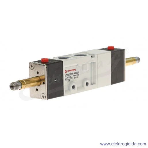 Zawór rozdzielający 5/3 G1/4 (COE) bistabilny, sterowanie cewką, bez cewek V51B711A-A2000 Zawór rozdzielający 5/3 G1/4 (COE) bistabilny, sterowanie cewką, bez cewek V51B711A-A2000