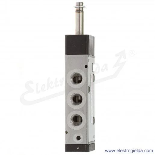 Zawór rozdzielający 5/2 G1/4 monostabilny, sterowany elektromagnetycznie, pilot zasilany zewnętrznie, -0,9-8 bar, bez cewek V61B Zawór rozdzielający 5/2 G1/4 monostabilny, sterowany elektromagnetycznie, pilot zasilany zewnętrznie, -0,9-8 bar, bez cewek V61B