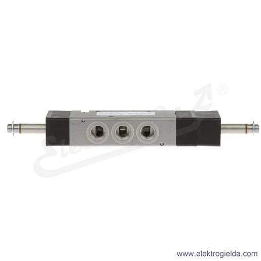 Zawór rozdzielający 5/3 G1/4 (APB) bistabilny, sterowany elektromagnetycznie, pilot zasilany wewnętrznie, 3-8 bar, bez cewek V61 Zawór rozdzielający 5/3 G1/4 (APB) bistabilny, sterowany elektromagnetycznie, pilot zasilany wewnętrznie, 3-8 bar, bez cewek V61