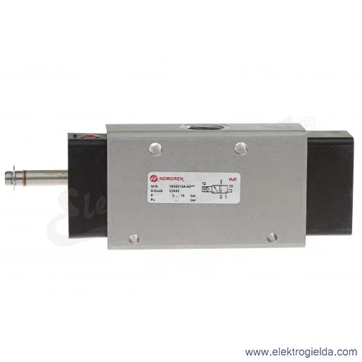 Zawór rozdzielający 3/2 G1/2 NC monostabilny, sterowany elektromagnetycznie, pilot zasilany wewnętrznie, 2-8 bar, bez cewki V63D Zawór rozdzielający 3/2 G1/2 NC monostabilny, sterowany elektromagnetycznie, pilot zasilany wewnętrznie, 2-8 bar, bez cewki V63D