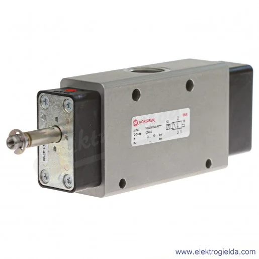 Zawór rozdzielający 3/2 G1/2 NC monostabilny, sterowany elektromagnetycznie, pilot zasilany wewnętrznie, 2-8 bar, bez cewki V63D Zawór rozdzielający 3/2 G1/2 NC monostabilny, sterowany elektromagnetycznie, pilot zasilany wewnętrznie, 2-8 bar, bez cewki V63D