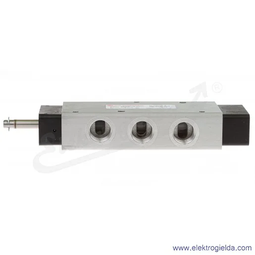 Zawór rozdzielający 5/2 G1/2 monostabilny, sterowany elektromagnetycznie, pilot zasilany wewnętrznie, 2-8 bar, bez cewki V63D513 Zawór rozdzielający 5/2 G1/2 monostabilny, sterowany elektromagnetycznie, pilot zasilany wewnętrznie, 2-8 bar, bez cewki V63D513