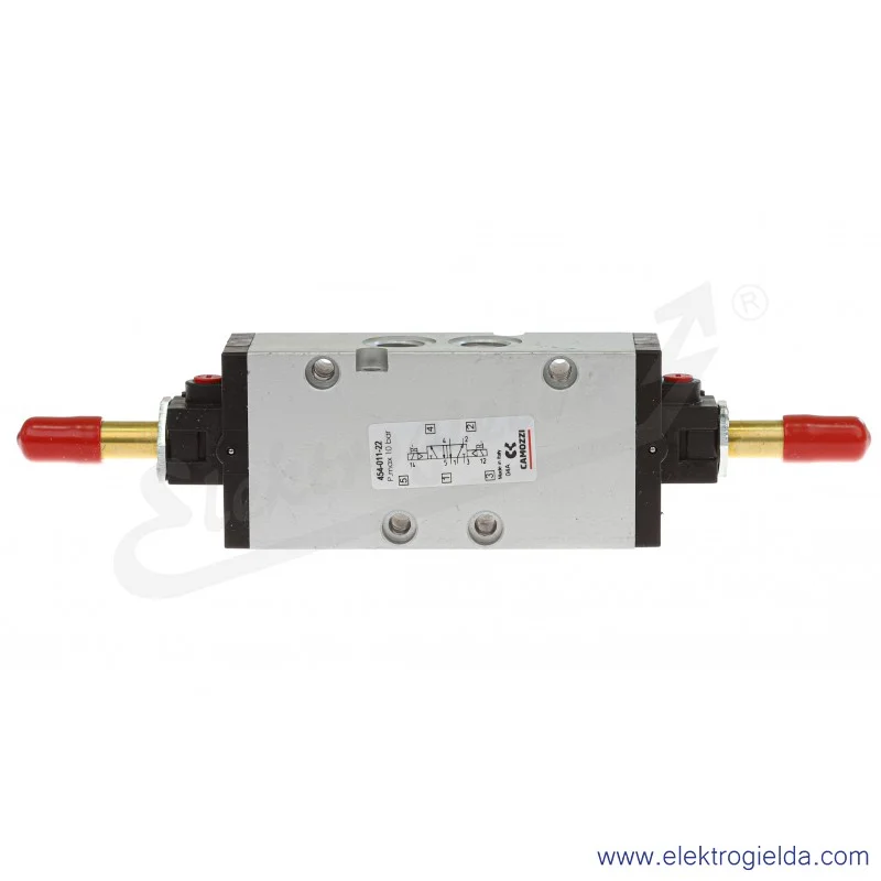 Zawór rozdzielający elektromagnetyczny 454-011-22, 5/2 bistabilny, G1/4, 2-10 Bar, 1250 l/min, bez cewek Zawór rozdzielający elektromagnetyczny 454-011-22, 5/2 bistabilny, G1/4, 2-10 Bar, 1250 l/min, bez cewek