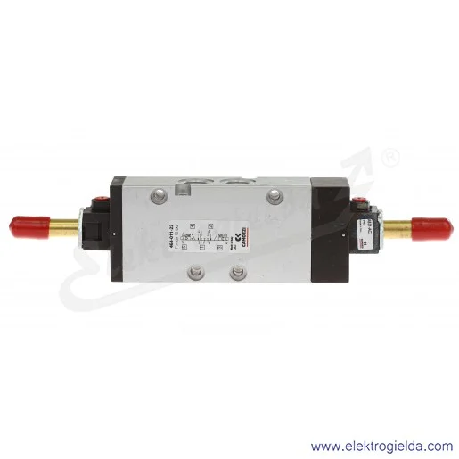 Zawór rozdzielający elektromagnetyczny 464-011-22, 5/3 w pozycji środkowej zamknięty, G1/4, 2.5- 10 Bar, 1250 l/min, bez cewek Zawór rozdzielający elektromagnetyczny 464-011-22, 5/3 w pozycji środkowej zamknięty, G1/4, 2.5- 10 Bar, 1250 l/min, bez cewek