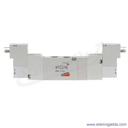 Zawór rozdzielający elektromagnetyczny E631-11-15-P53, 5/3 w pozycji środkowej zamknięty, G1/8, 3-7 Bar, 550l/min, wtyczka typ 1 Zawór rozdzielający elektromagnetyczny E631-11-15-P53, 5/3 w pozycji środkowej zamknięty, G1/8, 3-7 Bar, 550l/min, wtyczka typ 1
