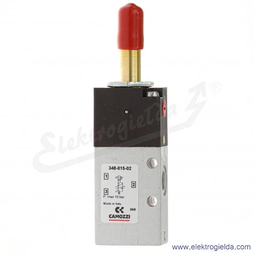 Zawór rozdzielający elektromagnetyczny 348-015-02, 3/2 NO, monostabilny, G1/8, 2.5-10 Bar, 700 l/min, bez cewki Zawór rozdzielający elektromagnetyczny 348-015-02, 3/2 NO, monostabilny, G1/8, 2.5-10 Bar, 700 l/min, bez cewki