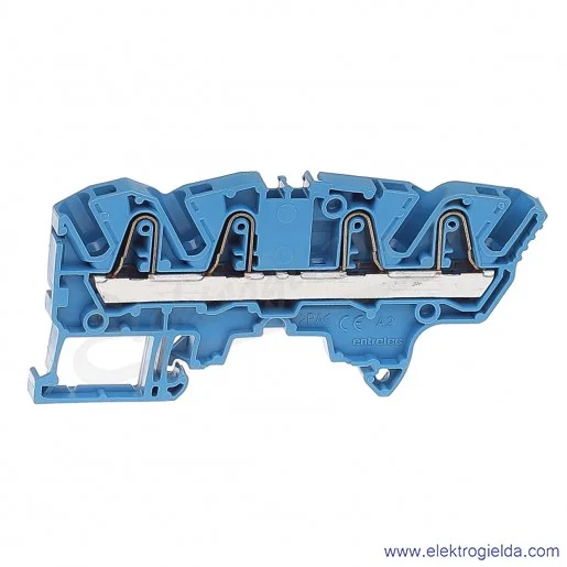 Złączka ZK4-4P-BL przelotowa z zaciskami sprężynowymi 0,5-4mm2; 4-podłączenia; szerokość 6mm; niebieska Złączka ZK4-4P-BL przelotowa z zaciskami sprężynowymi 0,5-4mm2; 4-podłączenia; szerokość 6mm; niebieska