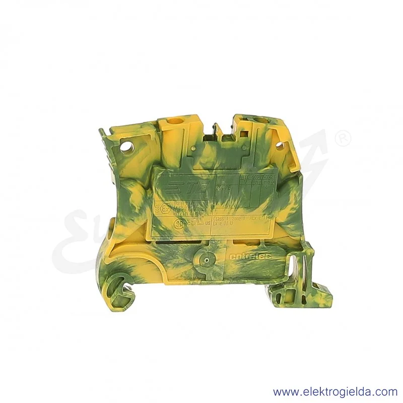 Złączka ZS4-PE przelotowa ochronna z zaciskami śrubowymi 0,2-4mm2; szerokość 5mm; żółto-zielona Złączka ZS4-PE przelotowa ochronna z zaciskami śrubowymi 0,2-4mm2; szerokość 5mm; żółto-zielona